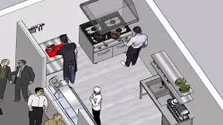 Fabrika Mutfağı End&uuml;striyel Mutfak Tasarımı | Profesyonel Render &Ccedil;alışması