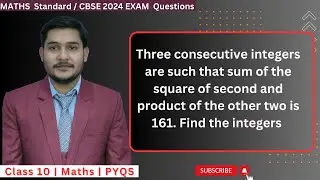 Three consecutive integers are such that sum of the square of second and product of the other two i