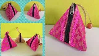 Triangle Zipper / Fancy Angry bird pouch