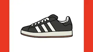 How to draw ADIDAS sneakers / drawing Adidas Campus shoes