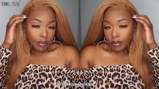 Peruvian Hair Ombre Honey Blond Lace Front Human Hair Wigs Shining Star Remy Pre Plucked