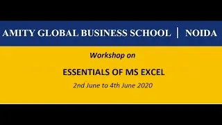 Workshop on Essentials of MS Excel organized by AGBS Noida