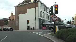 Driving On College Street, Deansway, Bridge Street & New Road, Worcester, Worcestershire, England