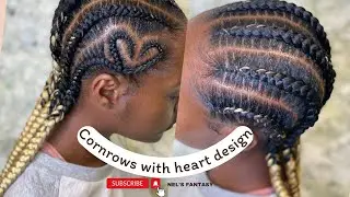 Heart-shaped Cornrows with Feedins Tutorial