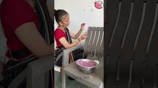 Old plastic chair transformation with newspaper