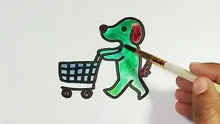 How To Draw  cute Dog Drawing, Painting & water Coloring For Kids and Toddlers_🌈🎨