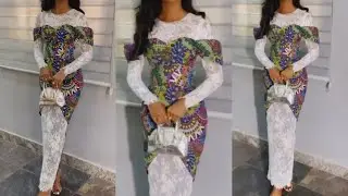 How to Cut and Sew Ankara Corset Dress with Lace Combination. Part 2