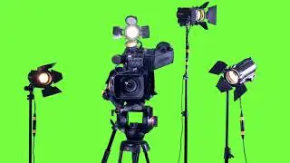 Green Screen | Chroma Key | professional studio spotlights and a professional video camera | 4K| HD