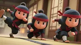 Three Little Ninjas | Fun Action Song for Kids | The Jingle Station