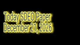Today SDEO Paper 21 december 2026 I SDEO paper question and answers #PERASDEOPaper2026