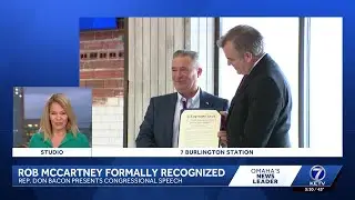 Rep. Don Bacon presents Congressional speech, formally recognizing KETV's Rob McCartney