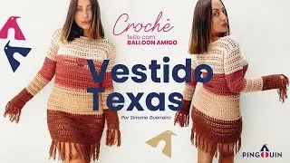 V&iacute;deo aula do Vestido texas em croch&ecirc; com o fio Balloon Amigo - Passo a passo no blog!