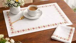 Table Runner & Napkin Border Embroidery | Hand Embroidery #borderembroidery
