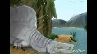 Paleoarte de Spinosaurus para el concurso de dibujo de @elGorgosaurusMegaatrox 