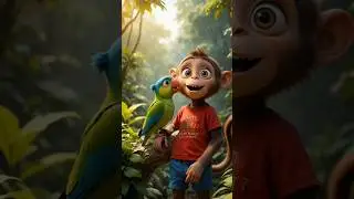 बंदर और तोते की अनोखी दोस्ती 🐒🦜 | Emotional Jungle Story | Short Video