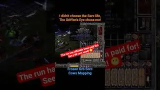 ⚡GRIFFON'S EYE Drops on T3 Cow Map (Frozen Orb Sorc SOLO) #projectdiablo2 #shorts
