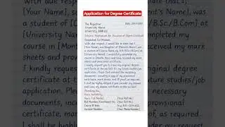 Application for Degree Certificate ✍️ | Easy & Formal Letter Writing