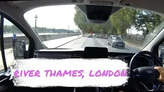 London River Thames POV drive | RiverSide Drive | Rainy Day Drive | ft. Ford Transit Custom | ASMR |