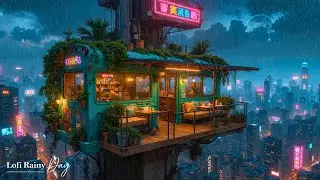 Nestled Above the City &ndash; Rain and Lo-fi Music Relaxation | Peaceful Urban Ambience For Study, Work