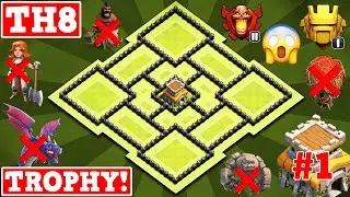 BEST Town Hall 8 (Th8) Trophy Base With Copy Link 2020! | Th8 Trophy Base Design/Layout/Defense