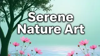 Peaceful Trees & Pink Flowers by the Water