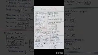 Current Electricity Class 12 All formulas Short Notes