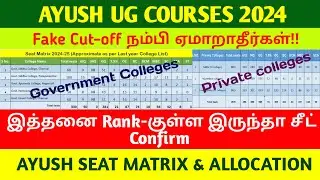 Ayush Seat Matrix 2024 | Ayush Cut-off Mark | Ayush Ranklist 2024 | 7.5 Reservation