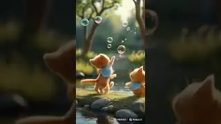 kittens playing with bubbles.#kitten #cat #cute #shorts #cartoon #kids