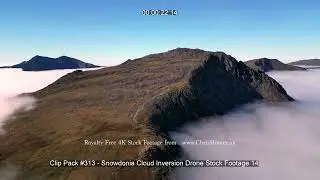 Clip Pack #313 - Snowdonia Cloud Inversion Drone Stock Footage