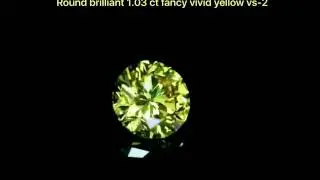 Round Br 1.03 ct  vs-2- Natural fancy vivid yellow diamonds