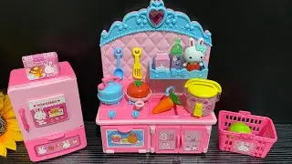 8 MINUTES SATISFYING WITH UNBOXING PINK RABBIT MINI KITCHEN PLAYSET TOY REVIEW VIDEO | ASMR NO MUSIC
