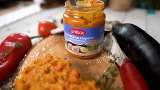 Zacusca Unisol, gust bogat de legume din grădină și ulei Unisol de primă presă
