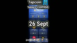 (26 sept) Tapcoin Combo #tapcoinapp #telegram #combo #dailycombo #cryptox154