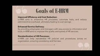 Types and Goals of E-HRM