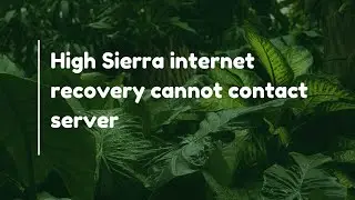 High Sierra internet recovery cannot contact server