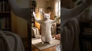 Когда нашёл валерьянку! #веселыекоты #cat #ии #dancingcat #catvalerian #танцующийкот #котвтанце