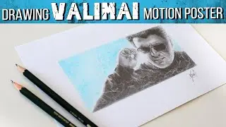 VALIMAI MOTION POSTER DRAWING // Thala Ajith Kumar Valimai Pencil Sketch / #Thala60