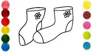 Coloring Socks, Mirror & Comb for Kids and Drawing for Toddlers