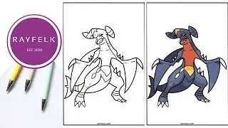Garchomp Coloring Pages |  Dragon/Ground Pokemon Printable Coloring Pages | Pokemon Coloring Page