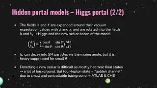 Dark and Hidden Sectors | Advanced Particle Physics Seminar 2022