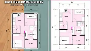 DENAH RUMAH 5X7 2 KAMAR TIDUR