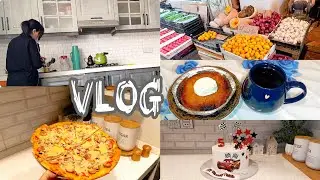 HƏKİMƏ GETDİM👩🏻‍🎨DƏRMAN İÇMƏKDƏM İMKAN OLMUR⚕️ MENYUDA PİZZA VAR 🍕TORTUN HAZIRLANMASI 🚗