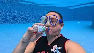 Ramune Watermelon Drink & Burp Underwater