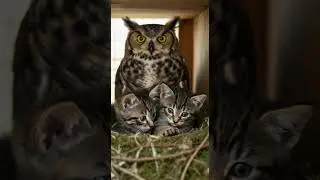 Kittens take over a new nest&hellip; Mom Owl doesn't back down #cute #wildlife #pets