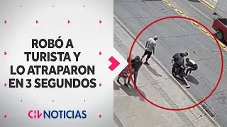 Ladrón huyó, pero lo atraparon en 3 segundos: Así fue el robo a turista en plena Alameda