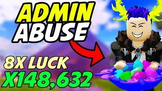 I got x148,632 LUCK from ADMIN ABUSE in Prospecting! (Roblox)