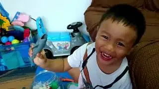 Play time With Liam|  Giant Crocodile eating Dinosaur 🦖,toys for kid's shark  squid 🐙 Kids play time