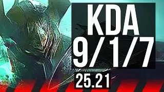 MORDEKAISER vs RIVEN (TOP) | 9/1/7, 8 solo kills, Legendary | KR Master | 25.21