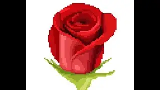 Pixel Art Daily Painting i colored Rose 🌹 # 684