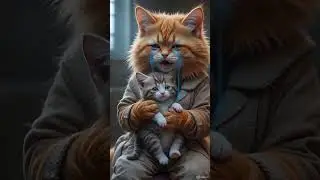 Cat and Her Baby Crying Together 💔 | Heart-Touching Animal Moment #cat #animation #sad #cartoon